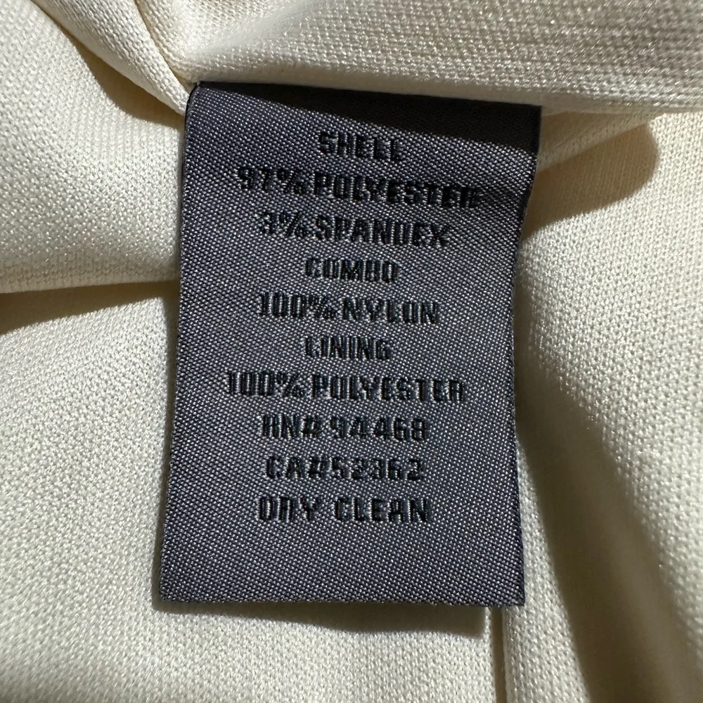 Vera Wang Cream Sleeveless Sheath Dress with V-Neck - Picture 6 of 6